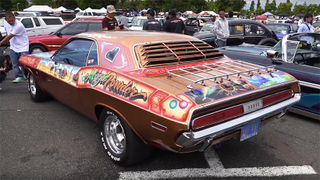Some Weird Shit Rolls Up At An American Muscle Car Show In Japan